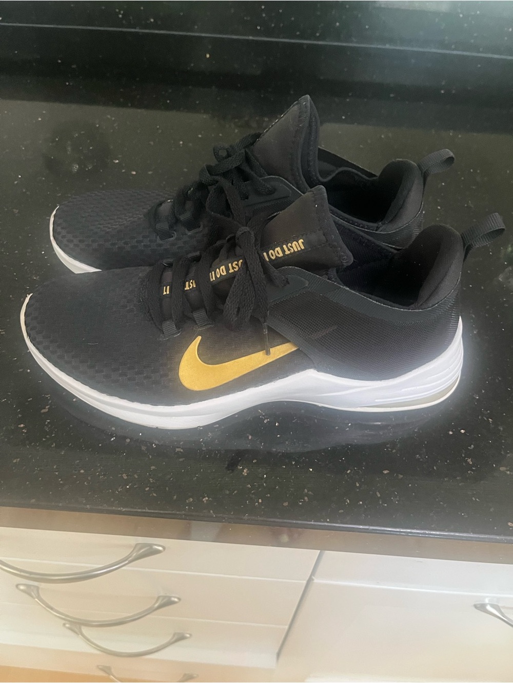 Nike Women's Black and Gold Running Shoes size 9